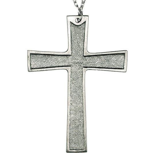 4 1/4" Pewter Pectoral Cross | 28" Chain