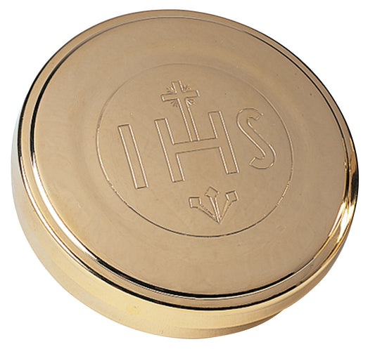 K87 IHS Engraved Hospital Host Box | 24K Gold-Plated | Holds 40 Hosts