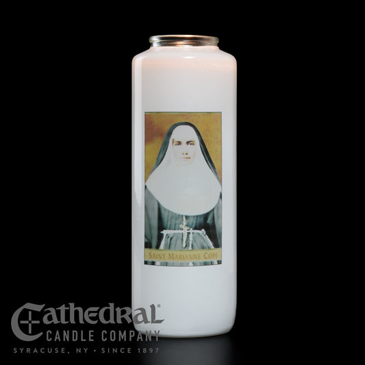 St. Marianne Cope 6-Day Glass Candles | Case of 12