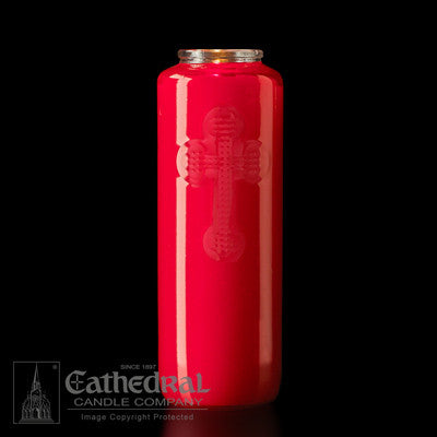 6-Day Glass Offering Candles | Ruby | Case of 12