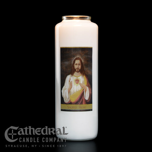 Single Sacred Heart 6-Day Glass Candles | One Candle