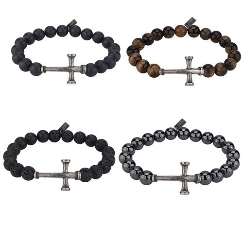 Mens Nail Cross Bracelet