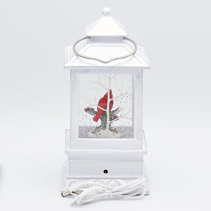 Confetti Lites Lighted Swirl White Lantern with Cardinal in Tree