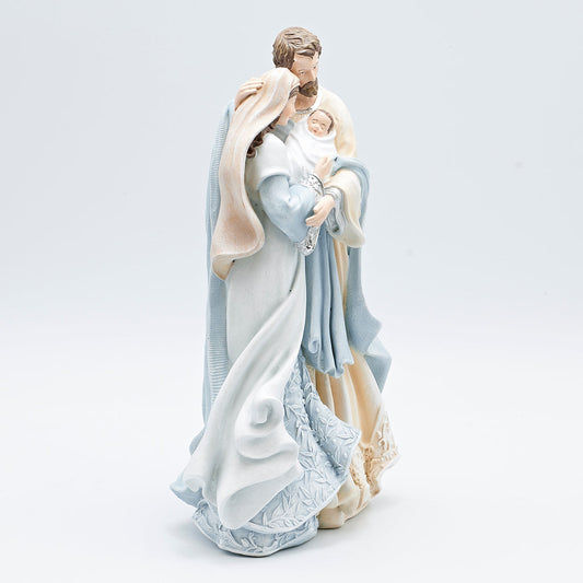 Holy Family with Leaf Pattern and Blue Gowns Figure