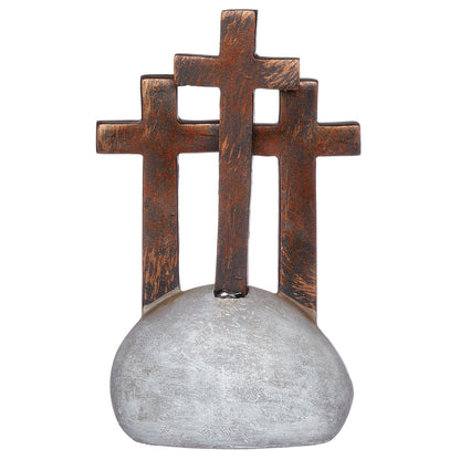 "He Is Risen" Three Crosses Tabletop Decor