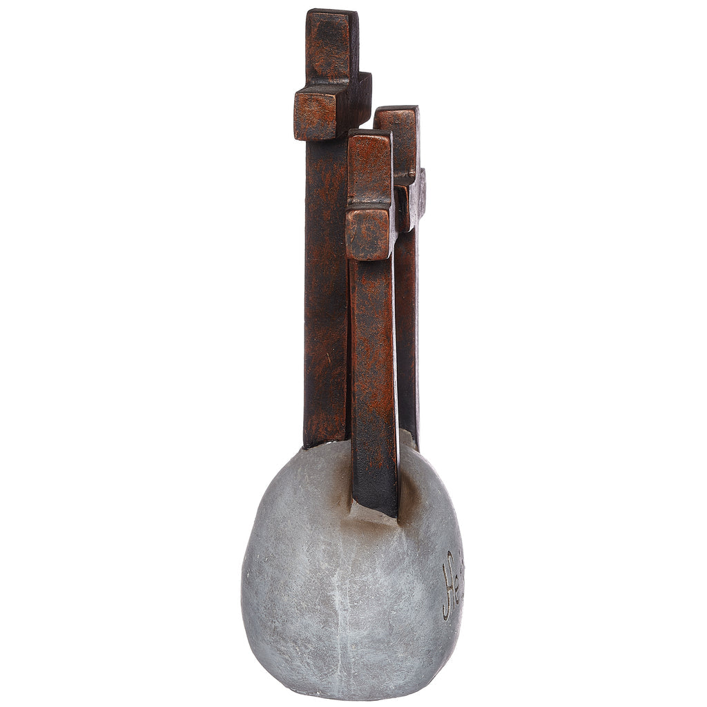 "He Is Risen" Three Crosses Tabletop Decor