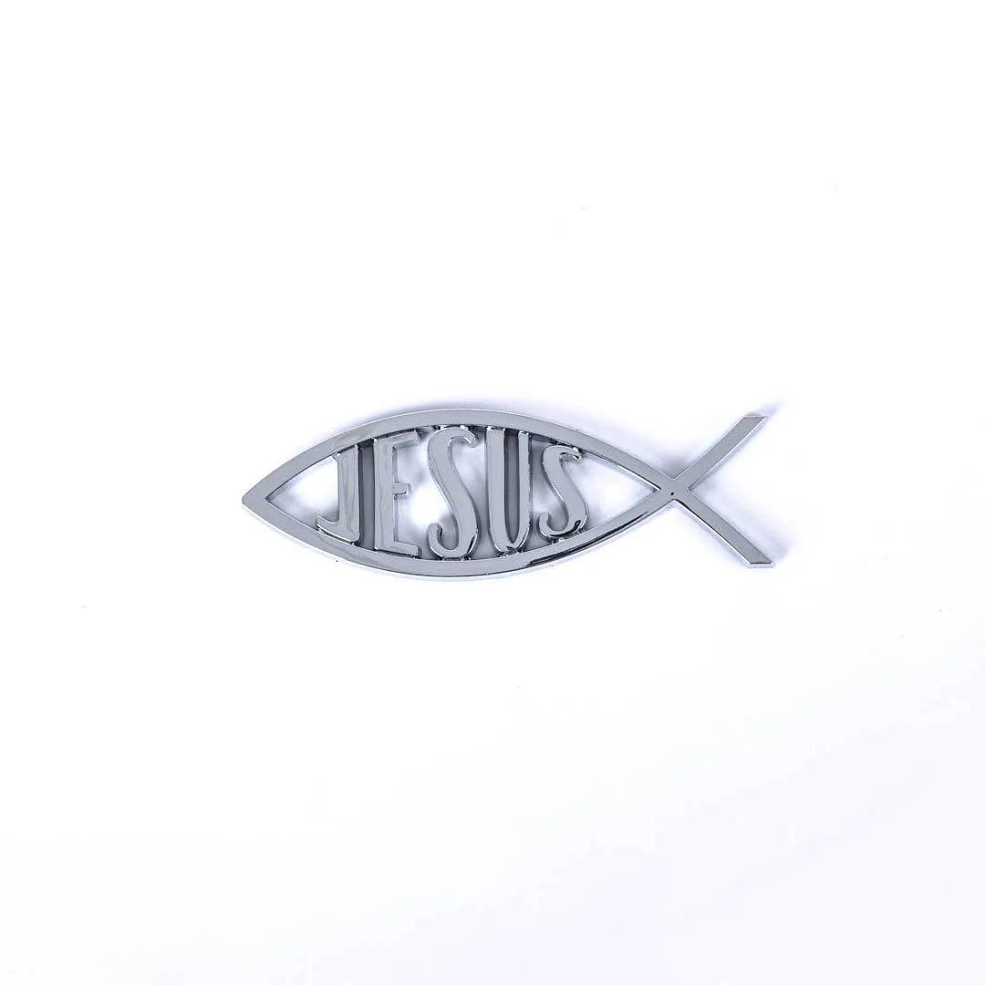 Jesus Fish Auto Emblem - Silver