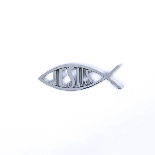 Jesus Fish Auto Emblem - Silver