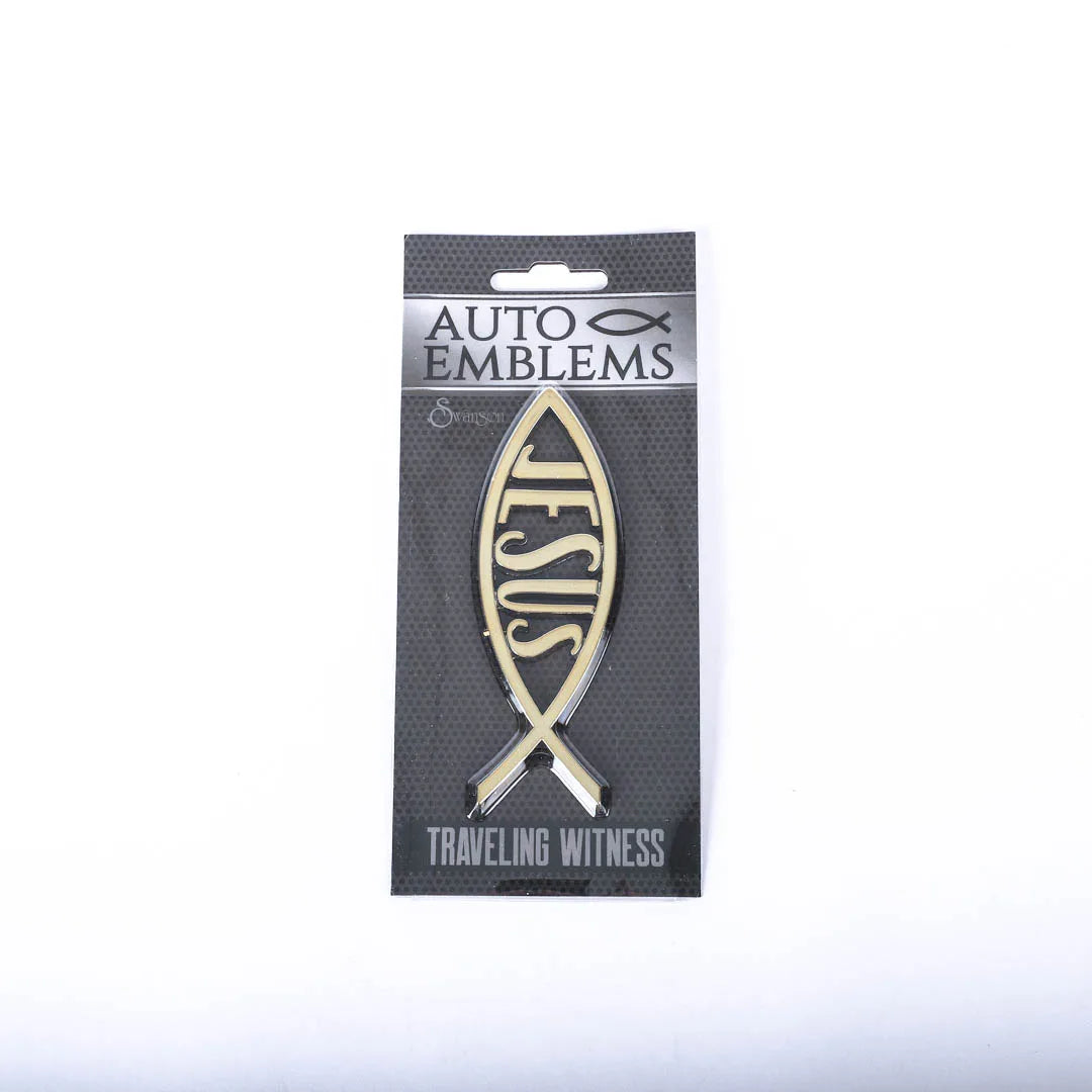Jesus Fish Auto Emblem - Gold