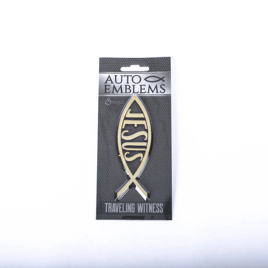 Jesus Fish Auto Emblem - Gold