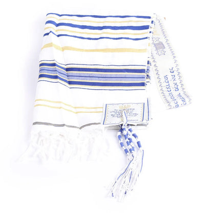 Royal Blue Prayer Shawl | 72” x 22” | Traditional Messianic with Tallit