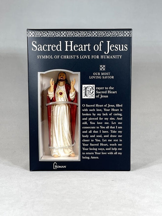 4" Sacred Heart of Jesus Figure & Prayer Card