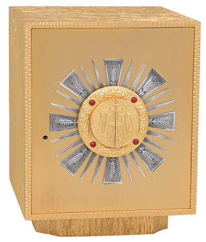 K659 Ruby Stone Altar Exposition Tabernacle | 24K Gold Plated