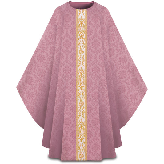 Gold Brocade Orphrey Gothic Chasuble | Plain Collar | All Colors