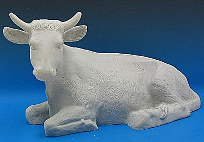 15" Seated Ox Indoor/Outdoor Nativity Figure | Industrial-Grade Plastic | Multiple Finishes Available