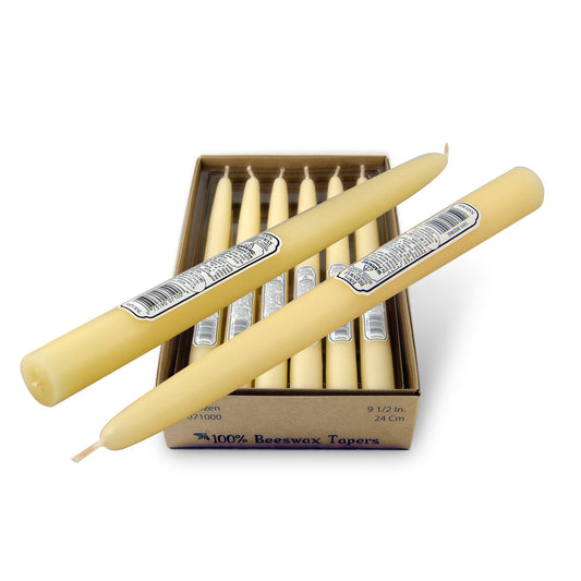 100% Beeswax 10" Tapers | Box of 12