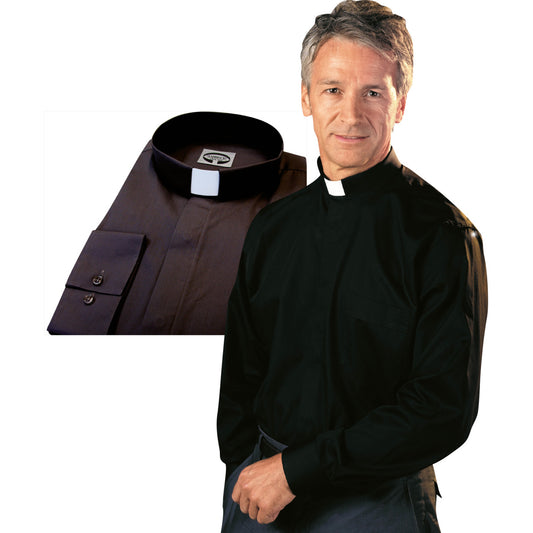 Black Classico | Tab Collar | Long Sleeve | 100% Cotton | Made in Belgium