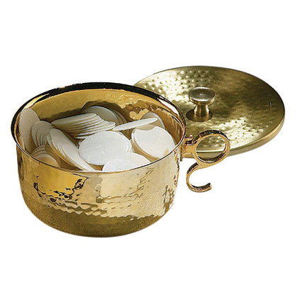 Hammered Stacking Ciboria with Lid | 150 Hosts | Gold-Plated
