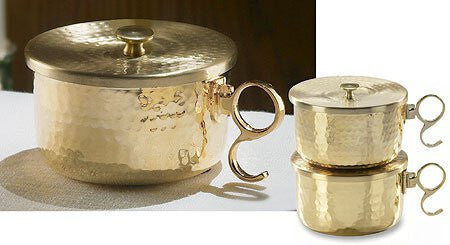 Hammered Stacking Ciboria with Lid | 150 Hosts | Gold-Plated