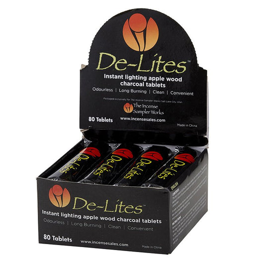 De-Lites Charcoal Tabs | Rolls of 10 | Box of 80