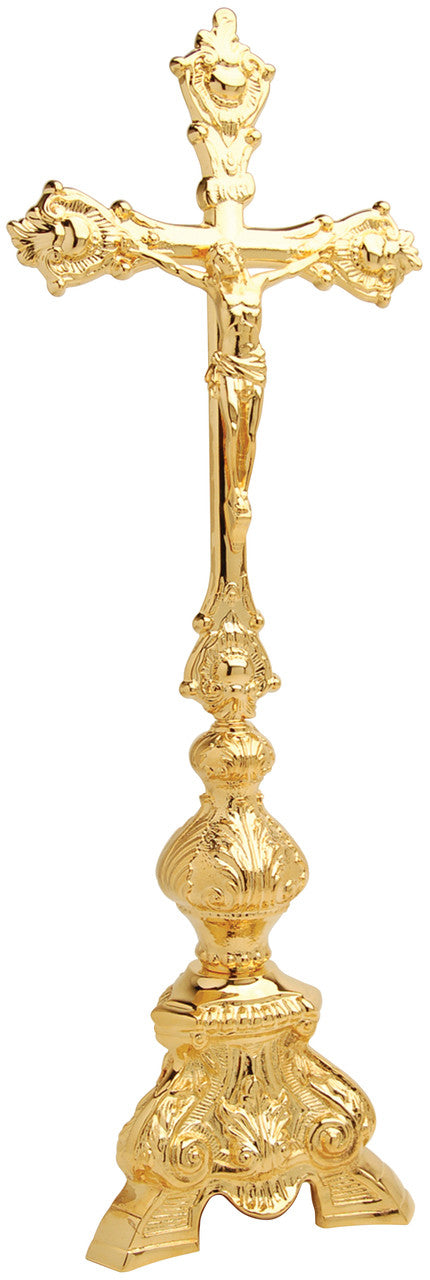 21-1/4" Altar Crucifix | 24K Gold Plated