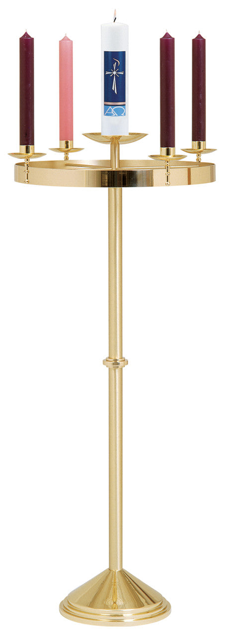 K553 Standing Advent Wreath | Two-Tone Solid Brass