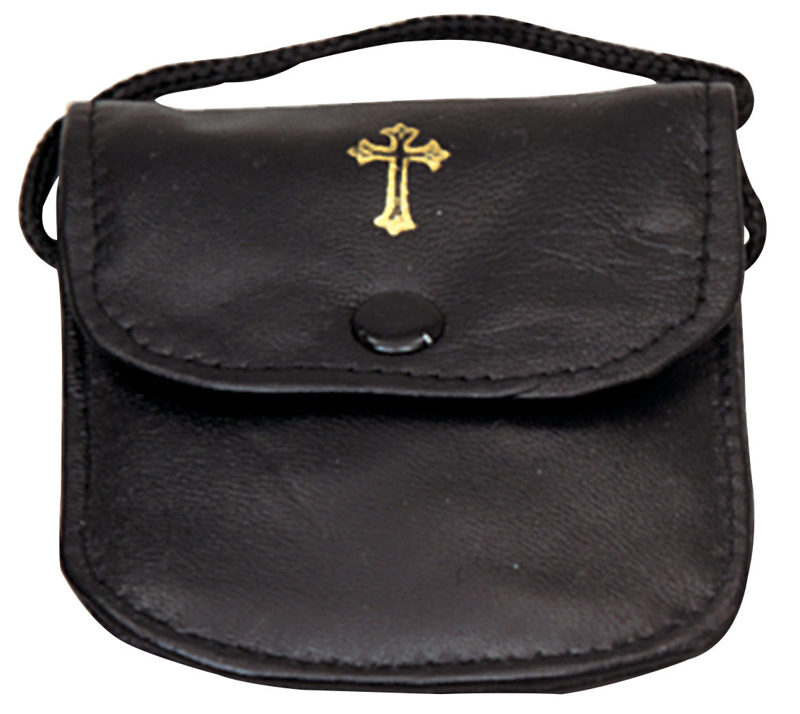 K3110 Genuine Leather Cross Snap Burse | Holds 2" x 5/8" Pyx