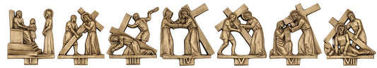 #K379B Solid Bronze Stations Of The Cross | 7"H x 6'W