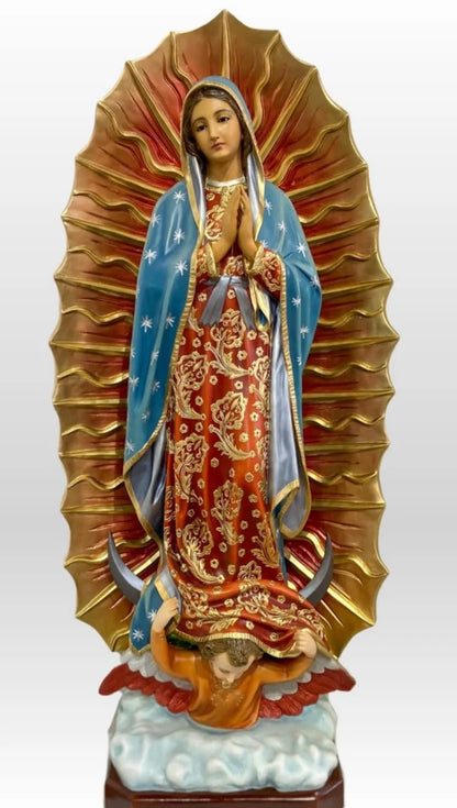 60" Fiberglass Our Lady of Guadalupe Statue | Multiple Finishes Available | Interior & Exterior | Made in Colombia