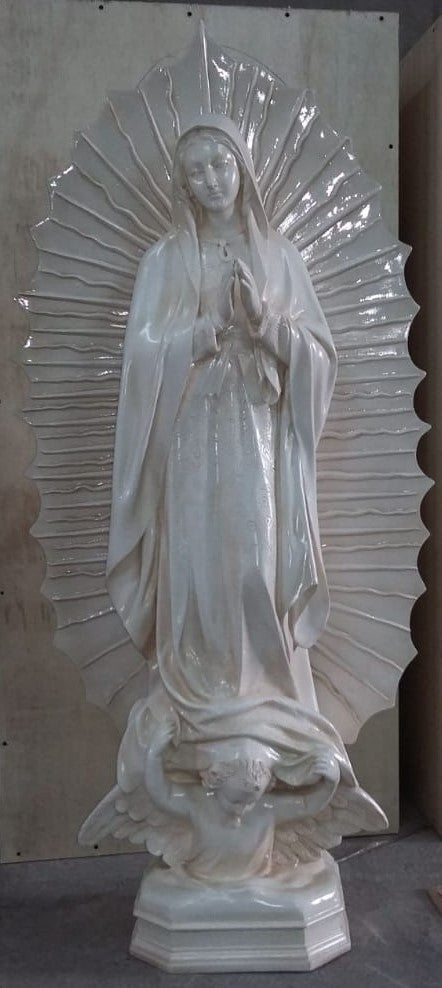 60" Fiberglass Our Lady of Guadalupe Statue | Multiple Finishes Available | Interior & Exterior | Made in Colombia