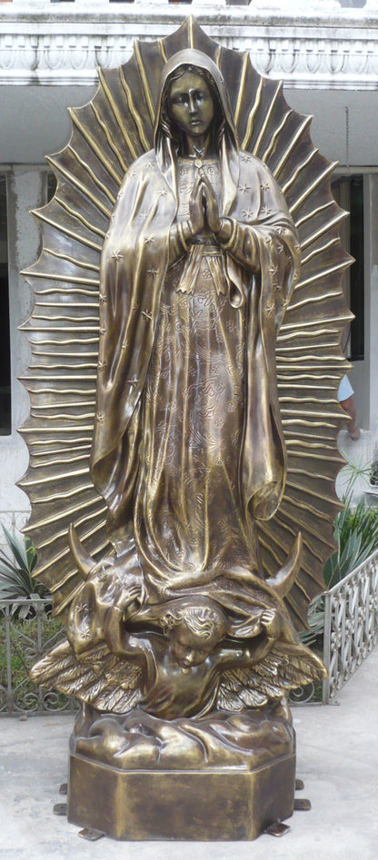60" Fiberglass Our Lady of Guadalupe Statue | Multiple Finishes Available | Interior & Exterior | Made in Colombia