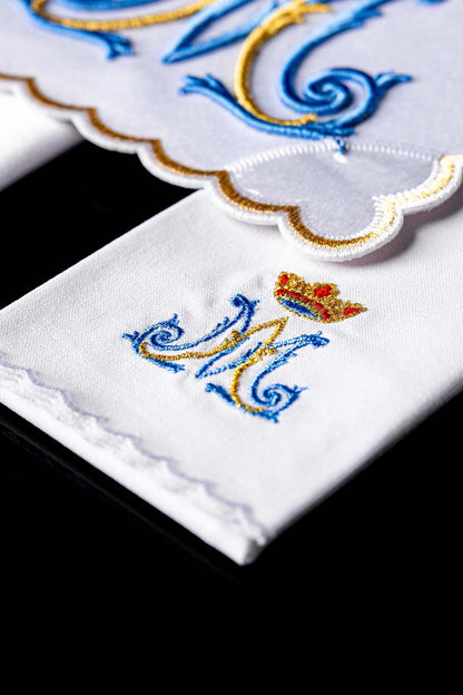 Embroidered Marian Crown Altar Linen Set