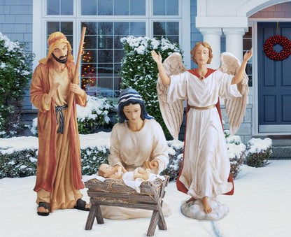 The Real Life Outdoor Nativity Set | 4 Pieces | Slim Metal | Easy Setup & Storage