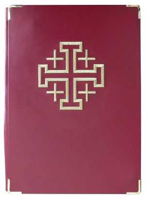 Stitched Jerusalem Cross Book of the Gospel Cover | Leather
