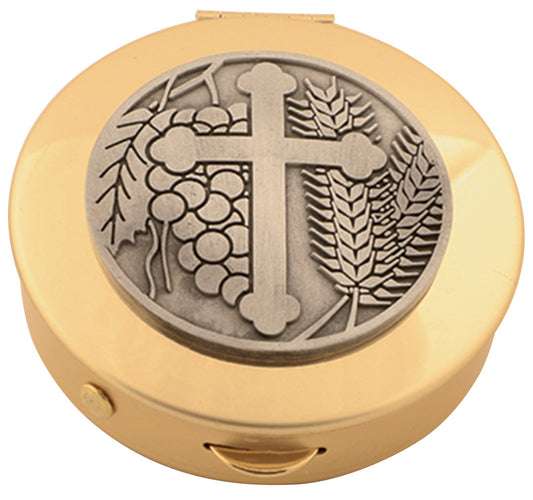 K127 Brass Cross Medallion Pyx | Multiple Sizes