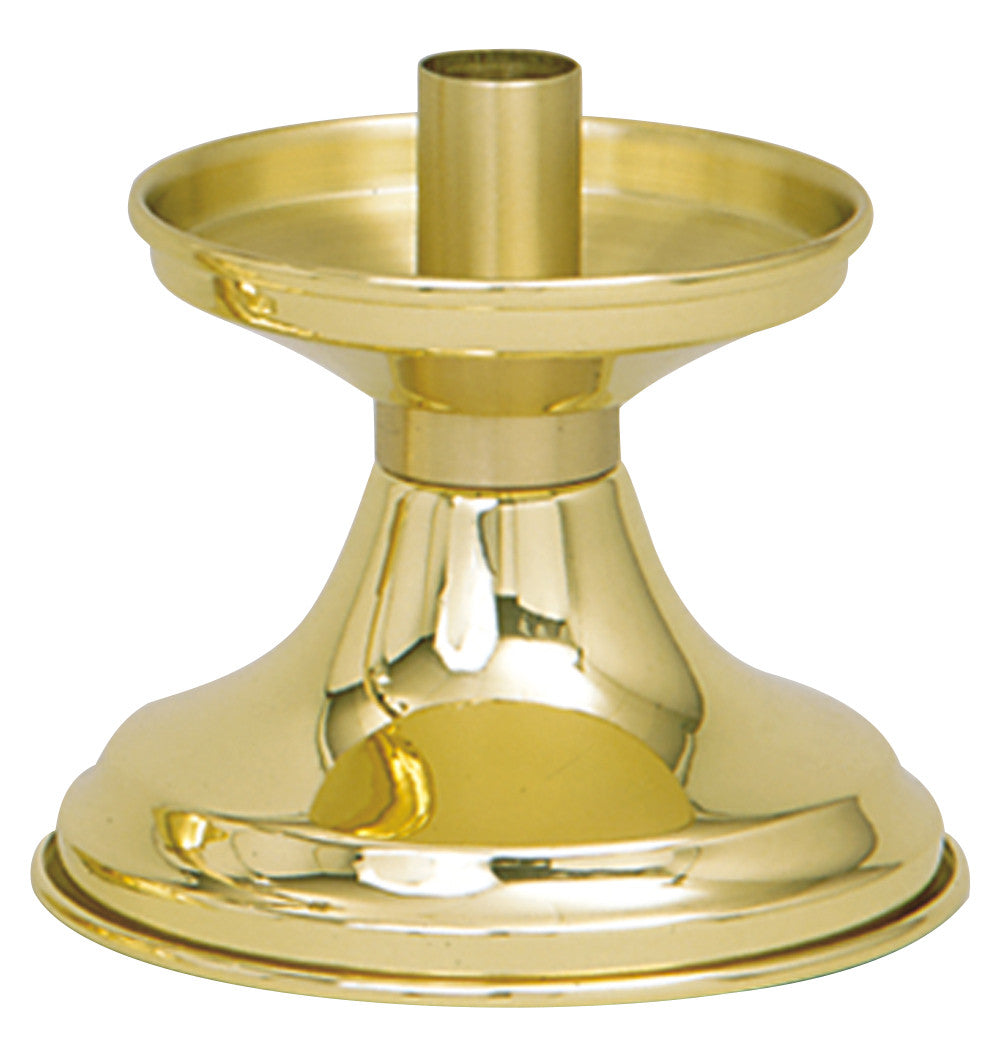 K147 Altar Candlestick | 4"H | Solid Two-Tone Brass