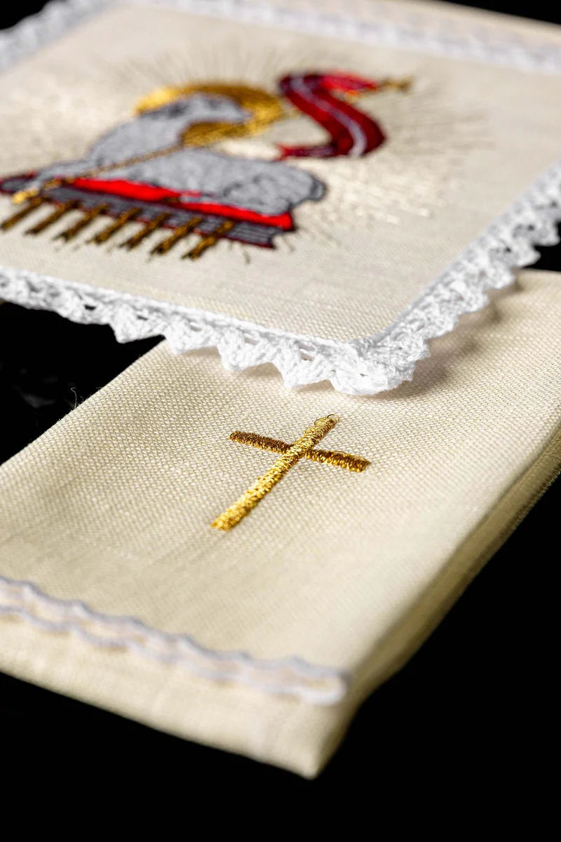 Embroidered Paschal Lamb Linen Set
