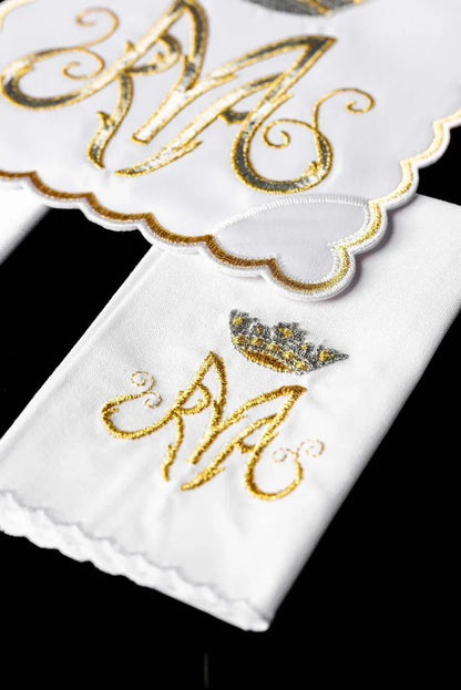 Embroidered Marian Crown Altar Linen Set