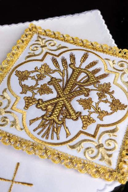 Embroidered Peace of Christ Chi Rho Altar Linen Set