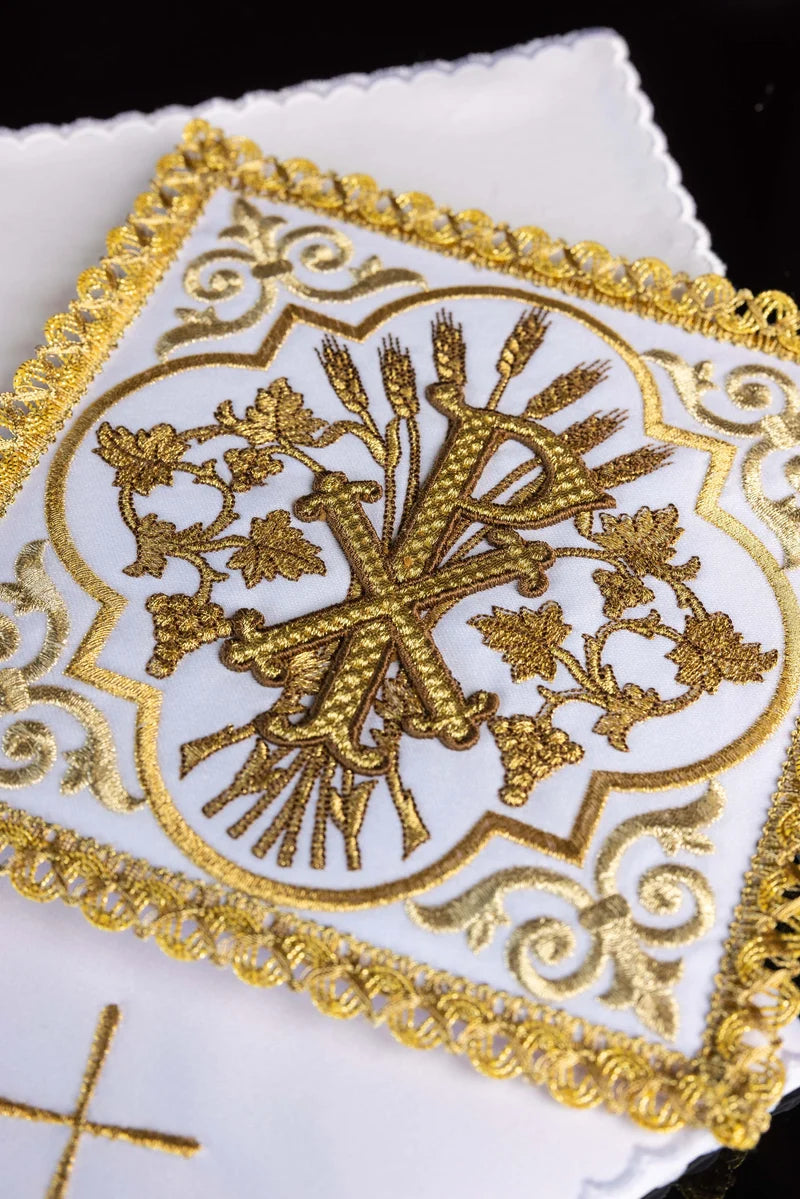 Embroidered Peace of Christ Chi Rho Altar Linen Set