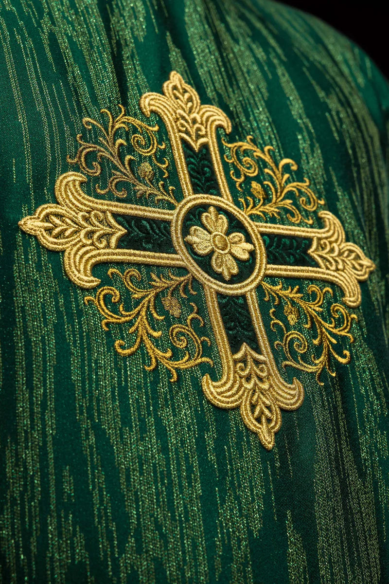 Embroidered Heart Chasuble in Decorative Fabric