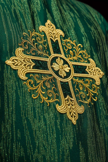 Embroidered Heart Chasuble in Decorative Fabric