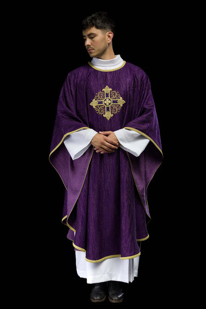 Embroidered Heart Chasuble in Decorative Fabric