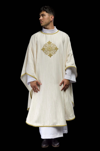 Embroidered Heart Chasuble in Decorative Fabric