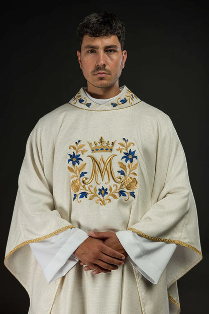 "Ave Maria" Marian Chasuble | Linen