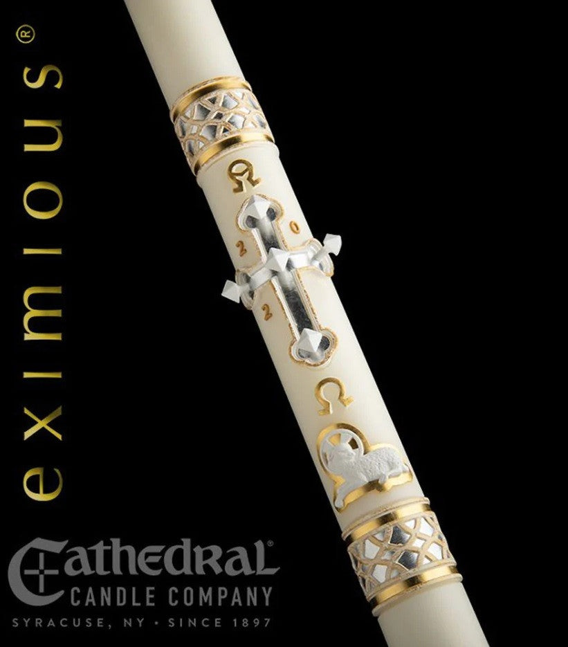 Merciful Lamb™ eximious® Paschal Candle | 51% Beeswax | All Sizes