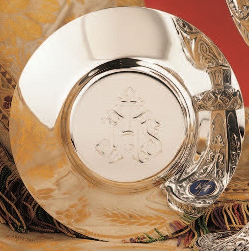 IHS Engraved Dish Paten | 6 1/4" | Sterling Silver