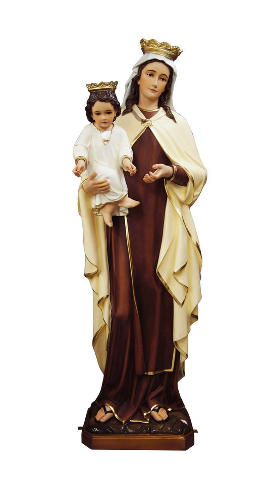 55” Our Lady of Mount Carmel Statue | Multiple Finishes Available | Interior or Exterior | Made in Colombia