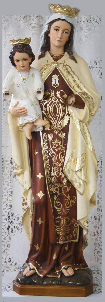 55” Our Lady of Mount Carmel Statue | Multiple Finishes Available | Interior or Exterior | Made in Colombia