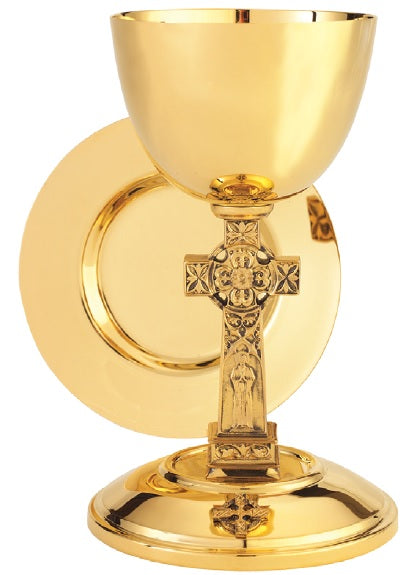 The New Beginnings Chalice & Well Paten | 8-1/2", 15oz. | 24K Gold Plated